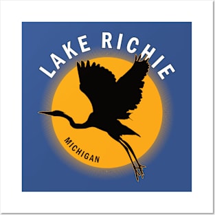 Lake Richie in Michigan Heron Sunrise Posters and Art